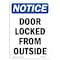 Signmission OSHA Notice, 7" Height, Door Locked From Outside Sign, 7" X 5", Portrait OS-NS-D-57-V-11494 - alternate 1